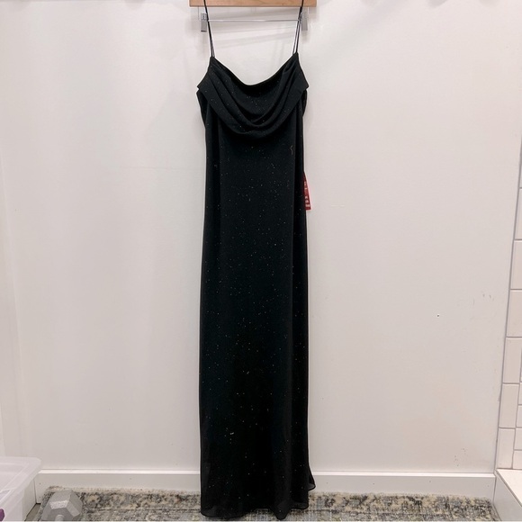 Nwt Sparkling Black floor length black tie formal gown - Picture 1 of 8